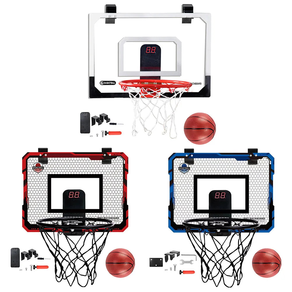 Kids Mini Basketball Hoop With Electronic Scoreboard Ball Sport Backboard Outdoor Indoor Excersise Accessory Funny Game Toys