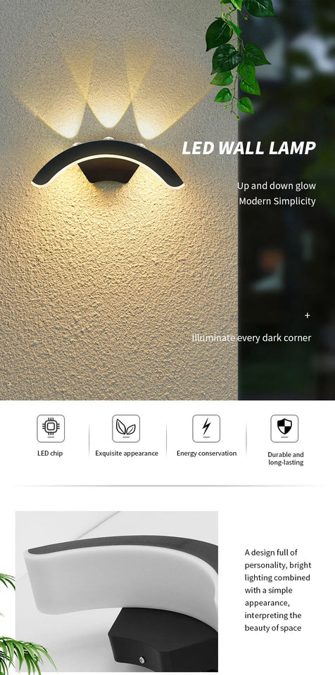 LED Outdoor Wall Light Wall Lamp Motion Sensor 85-265V 16W10W Waterproof Modern Indoor Home Balcony Path Porch Garden Decoration Aimak Store