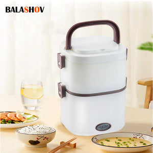 Electric Rice Cooker 220V Multi-functional Lunch Box Single/Double Layer Cooking Machine Food Steamer Food Storage Box EU Plug Aimak Store