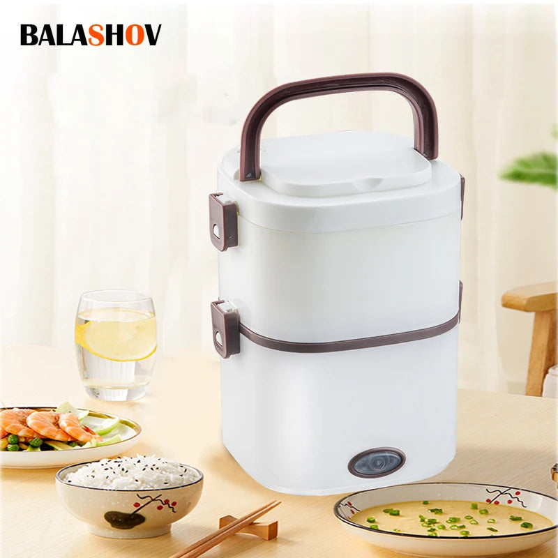 Electric Rice Cooker 220V Multi-functional Lunch Box Single/Double Layer Cooking Machine Food Steamer Food Storage Box EU Plug Aimak Store