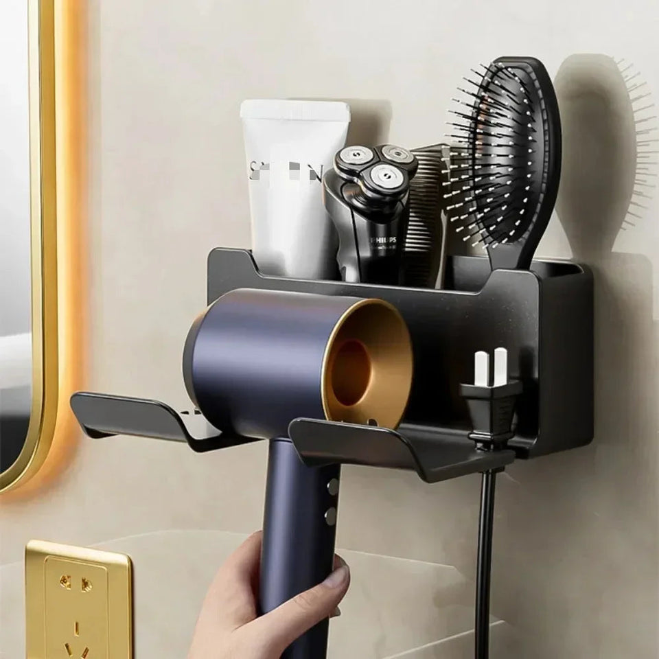 Hair Dryer Holder Wall Dryer Cradle Straightener Stand Hairdryer Organizer Box Toilet Blower Holder Shelf Bathroom Accessories Aimak Store