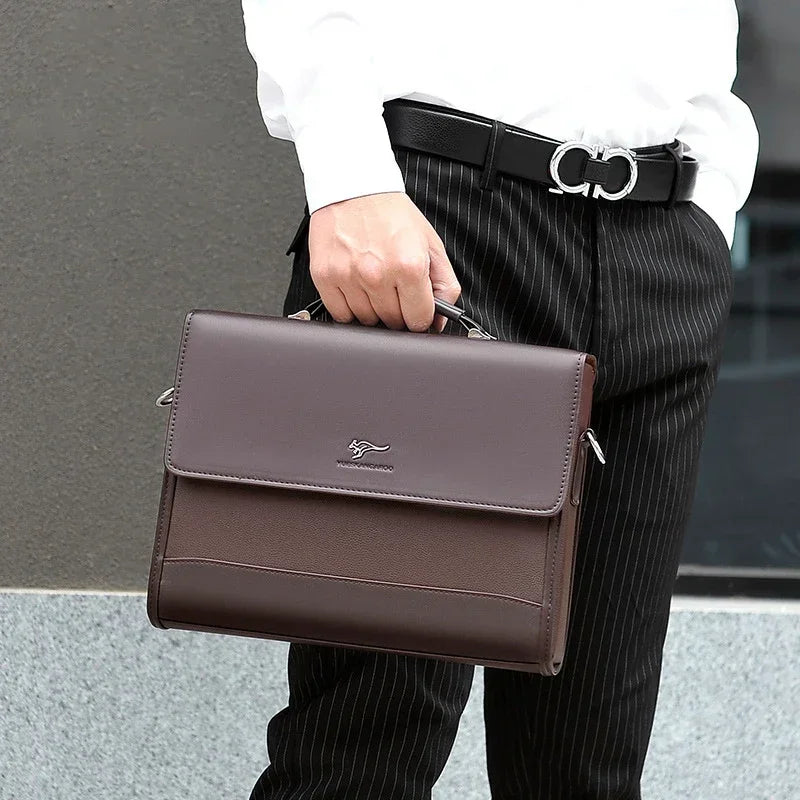 Square Side Crossbody Bag Document Leather Executives Briefcases for Men Designer Business Tote Bag Wallet Shoulder Handbag Aimak Store
