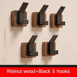 Walnut Coat Wall Hook Wall Hanging Coat Rack for Bathroom Kitchen Bedroom Hallway Wall Hooks Coat Clothes Holder Aimak Store