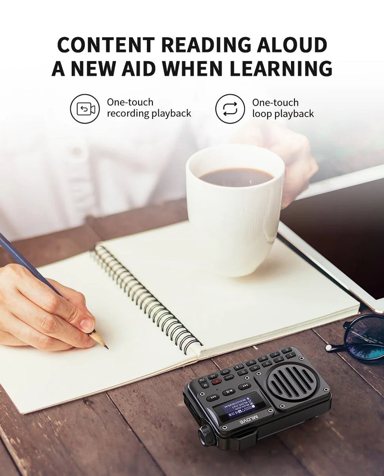 MLOVE BV800 Super-Portable Bluetooth Speaker with FM Radio,LCD Screen Display, Antenna, AUX Input, USB Disk, TF Card, MP3 Player Aimak Store