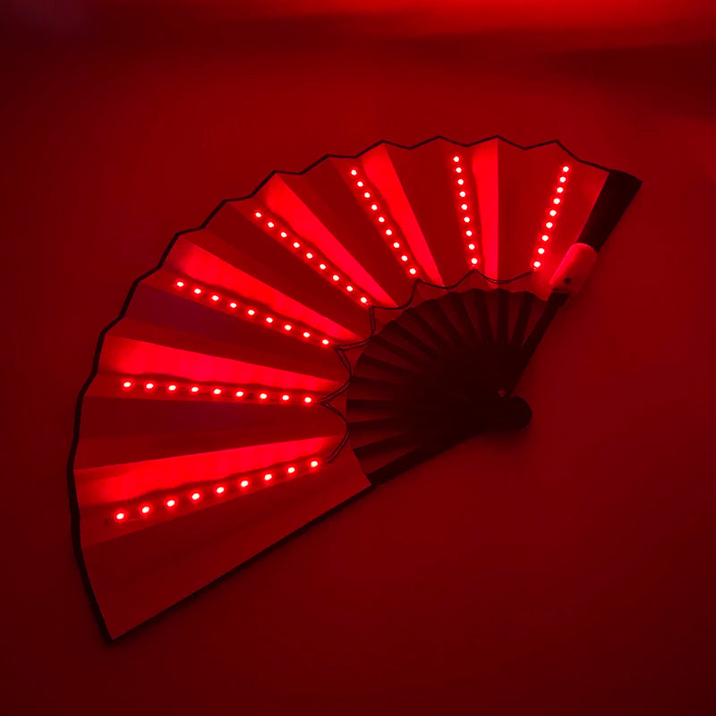 Luminous Folding LED Fan Dancing Light Fan Flashing For Night Music Show Rave Festival Accessories Glowing In The Dark Party Aimak Store