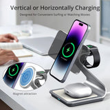 Bonola Magnetic 3 in 1 Wireless Charger for iPhone 15/13/14 Pro Max/12 30W Wireless Charging Station for Apple Watch/AirPods Pro Aimak Store