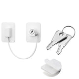 Self Adhesive Window Safety Lock Child Window Cable Restrictor Lock with 2 Keys No Drilling Easy To Use Refrigerator Door Lock Aimak Store