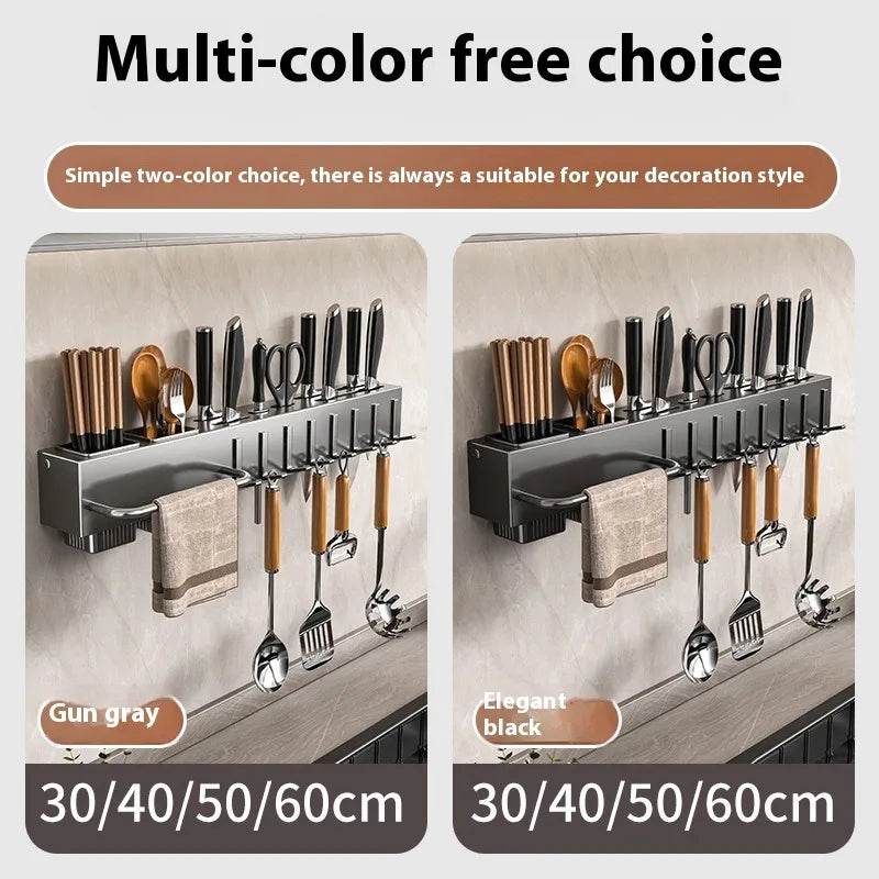 No Drill Wall Mounted Knife Holder Compact Organizer for Kitchen Utensils Cutlery Storage Space Saving Easy Install Aimak Store