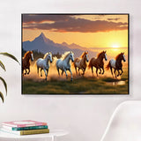 Huacan Wild Horses Diamond Painting Artistic Landscape Gem Canvas Wall Art Diamond Embroidery Full Round Rhinestones Aimak Store