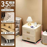 Modern Minimalist Nightstand with Drawers|Faux Wood Bedside Storage Cabinet Movable Bedroom Organizer Space-Saving HomeFurniture Aimak Store