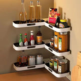 Punch-free Bathroom Shelf Wall-mounted Rotatable Rack  Corner Shower for Shampoo Makeup Organizer Bathroom Accessories Aimak Store