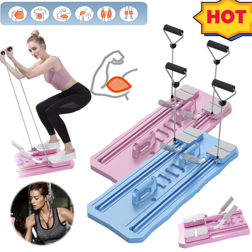 Abdominal Exercise Board Fitness Boards Non Slip Push up Board Automatic Rebound Leg & Arm Toner Pilates Reformer Set Fitness Eq Aimak Store