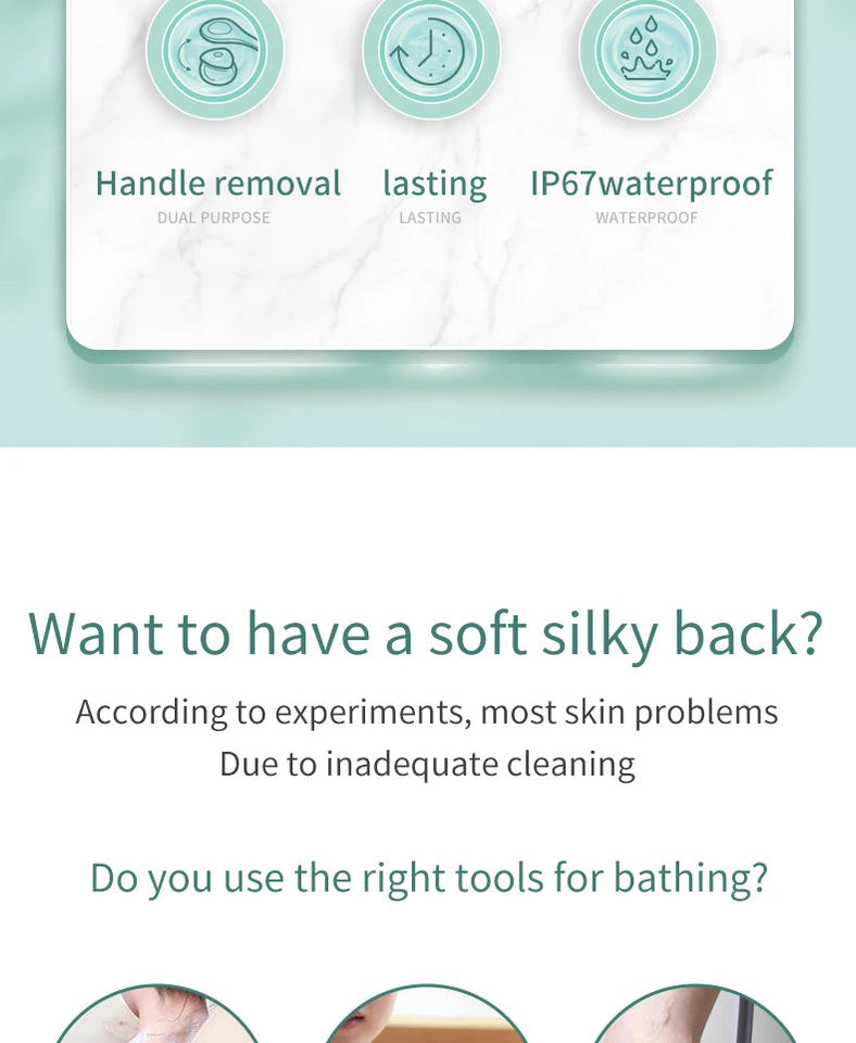 Multifunction Detachable Electric Bath Brush 5in1 Facial Cleansing Skin Grinding Back Rubbing Long Handle Massage Shower Brush Aimak Store