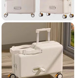 Travel suitcases can sit and ride children's luggage new lazy walking children trolley case boys girls wooden horse suitcase Aimak Store