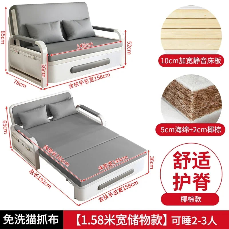 2025 New 1.2 Multi functional single double bed room sofa bed folding dual-use Internet new living room On Sale Aimak Store