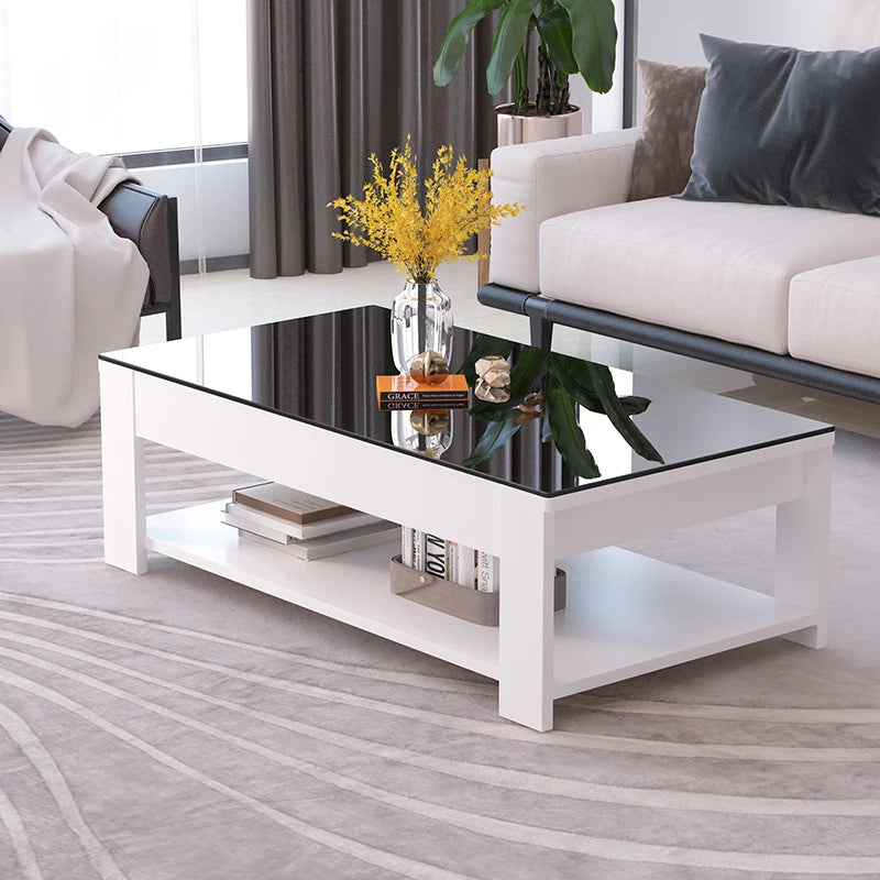 Nordic coffee table, simple modern tempered glass living room, easy to create office living room Aimak Store