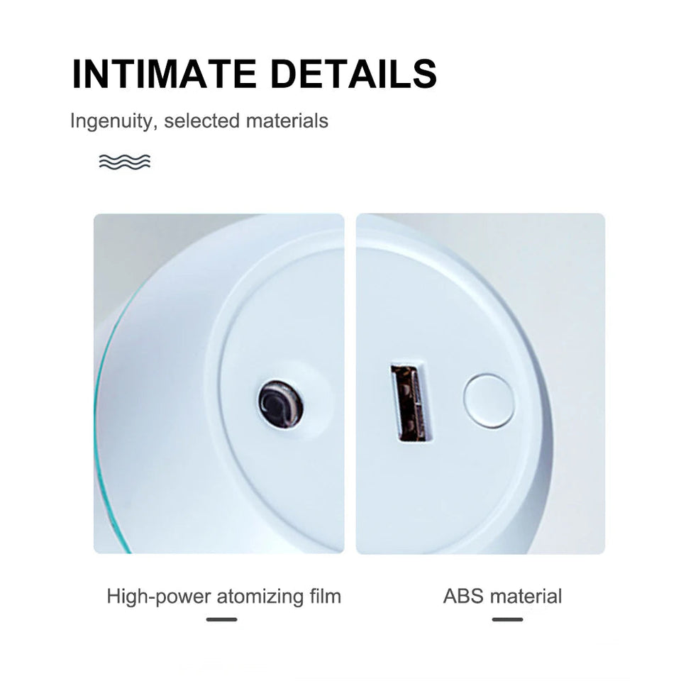 USB Portable Air Humidifier 250ML Essential Oil Diffuser 2 Modes Auto Off with LED Light for Home Car Mist Maker Face Steamer Aimak Store