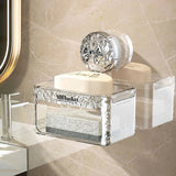 1 suction cup soap box, non perforated wall mounted bathroom shelf, double-layer drainage soap box Aimak Store