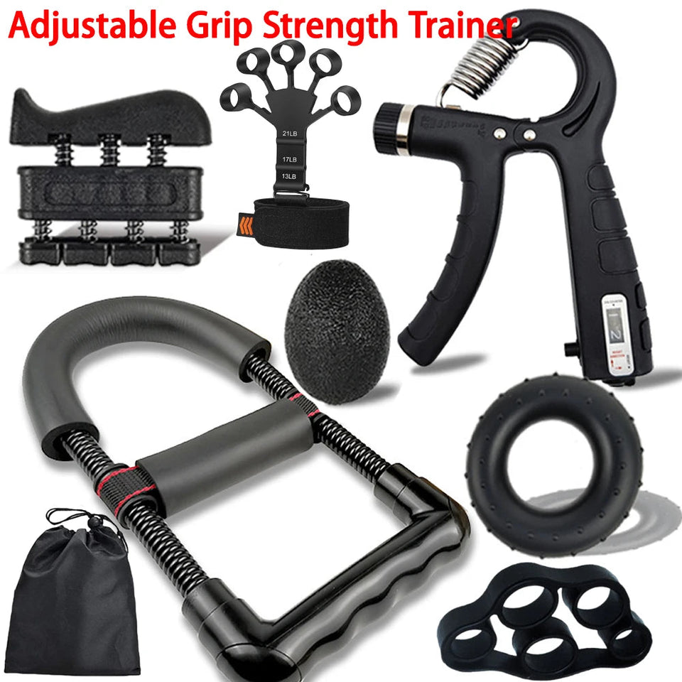 Adjustable Grip Strength Trainer Wrist Finger Exerciser Hand Grip Strengthener Muscle Building Injury Recover Expander Kit Aimak Store