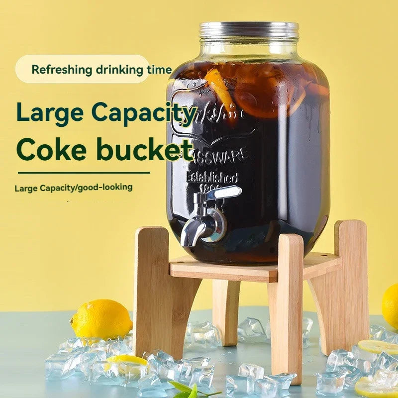 4L Large Drink Dispenser Sealed Drink Lemonade Dispenser Jar With Faucet Cocktail Wine Drinker Parties Juice Can Container Aimak Store