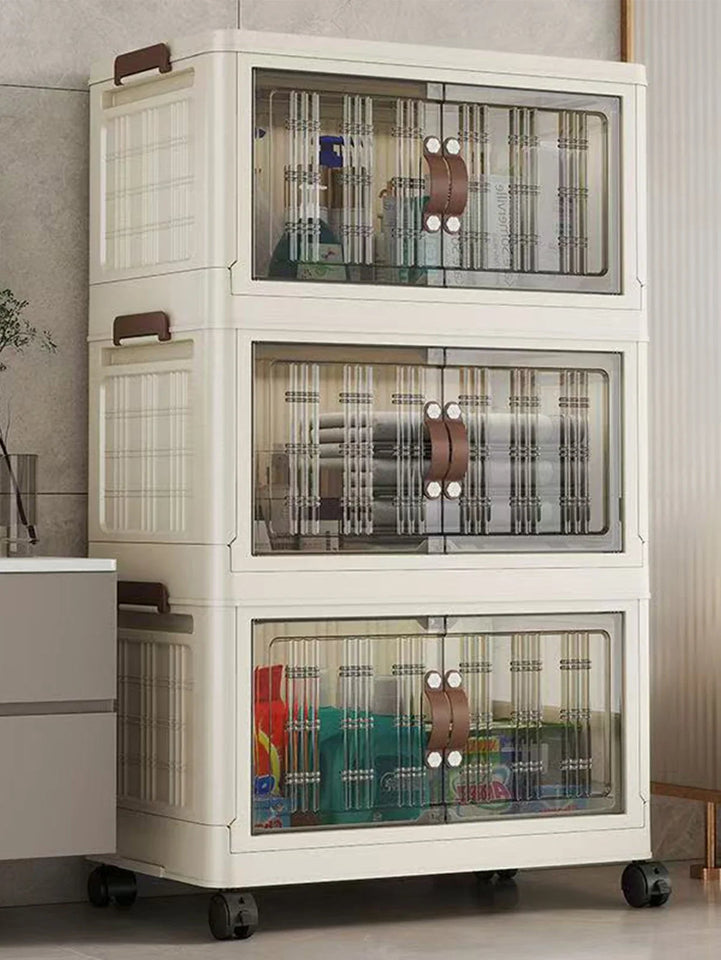 Large Capacity Multifunction Folding Storage Cabinet Dustproof Wardrobe Closet Organizer Easy-to-Install Storage Boxes Aimak Store