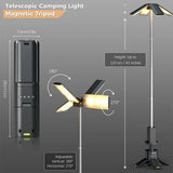 14000mAh Rechargeable Outdoor Hiking Fishing Tent Lamp 6000 LM Super Bright Magnetic Rotatable Telescopic LED RV Camping Lantern Aimak Store