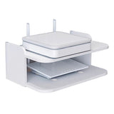2 Tier Floating Shelves Wifi Router Hanging Layer Multi Tap Outlet Set Top Box Holder Cable Bracket Wall Mount Storage Organizer Aimak Store