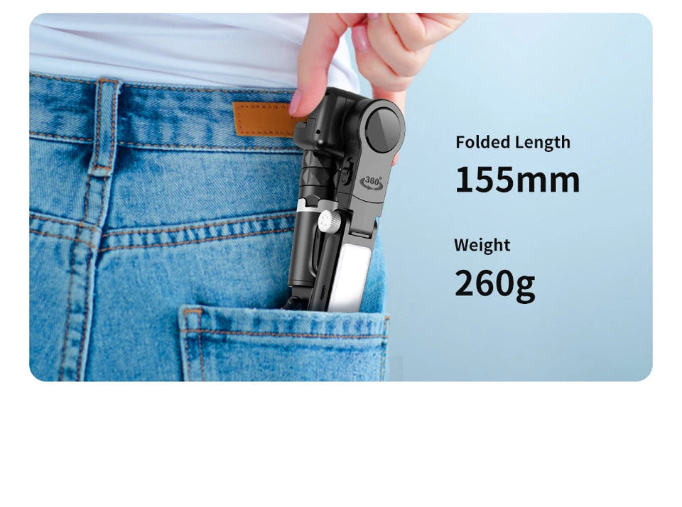 Q18 Desktop Following the shooting Mode Gimbal Stabilizer Selfie Stick Tripod with Fill Light for iPhone Cell Phone Smartphone Aimak Store