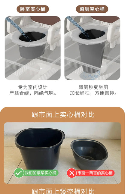 Ergonomic Elderly Toilet, Detachable Armrest, Heightened Portable Seat, Soft Backrest Comfort Chair for Pregnant Women