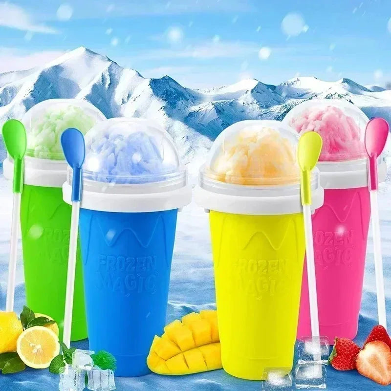 Smoothies Cup Ice Cream Maker Quick-Frozen Silicone Squeeze Cup DIY Milkshake Slush Cups Milkshake Bottle Smoothie Slush Makers Aimak Store