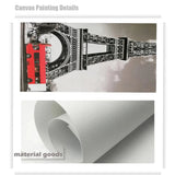 Frameless Golden Horse Canvas Wall Art Modern Decor with Urban Backdrop,White Golden Abstract Painting for Living Room Bedroom Aimak Store