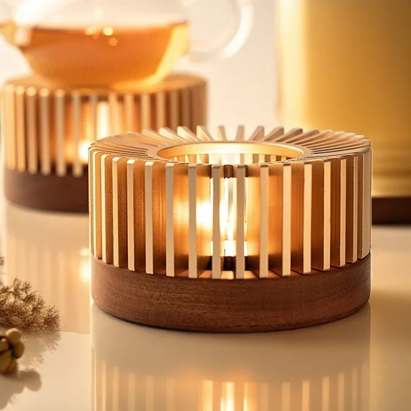 Gold Hollow Aluminum Alloy Teapot Warmer Coffee Pots Candle Base Heater Stove Household Glass Teapot Tea Stove Milk Warmer Stand Aimak Store