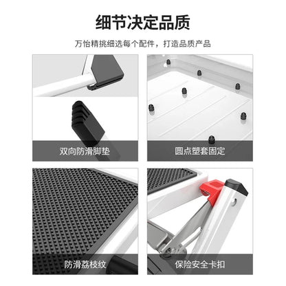 Small Household Folding Ladder Multifunctional Herringbone Ladder Compact Step Stool for Indoor Use Rack Ladder Design