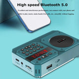 Mini Portable FM Radio High Sensitivity Radios Receiver Wireless Hifi  Bluetooth Speaker with Mic Support Recording TF USB Play Aimak Store