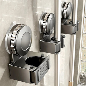 No Need To Drill Suction Cup Wall-mounted Suction Cup Mop Clip, Bathroom Mop Storage Rack, Bathroom Household Strong Mop Hook Aimak Store