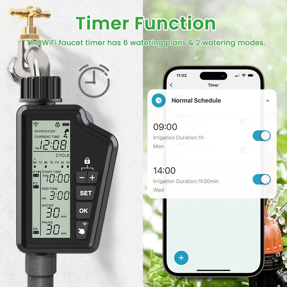 AVATTO Tuya WiFi Smart Display & Button Water Sprinkler Timer，Irrigation System Outdoor Home Garden Lawn Greenhouse Supplies Aimak Store