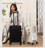 New Front Opening Suitcase Cabin Trolley Case 20/24/26/28 inch Aluminum Frame Large Capacity Luggage usb Charging TSA Lock Aimak Store
