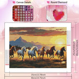 Huacan Wild Horses Diamond Painting Artistic Landscape Gem Canvas Wall Art Diamond Embroidery Full Round Rhinestones Aimak Store