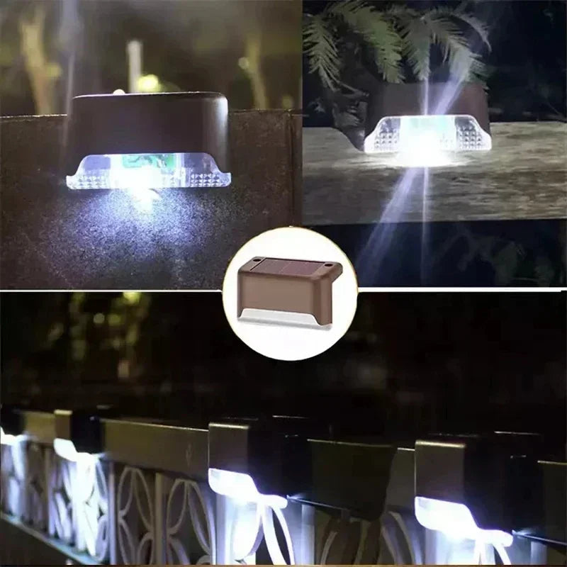1/4/8/12/pcs Solar LED Lights Outdoor Garden Light Deck Lamp Solar Stairs Light Waterproof Solar Step Lamp Patio Garden Decor Aimak Store