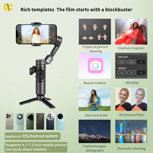 AOCHUAN Smart XE 3-Axis Handheld Gimbal Stabilizer for Smartphone iPhone Android Face Tracking Tiktok Vlog Live Streaming Aimak Store