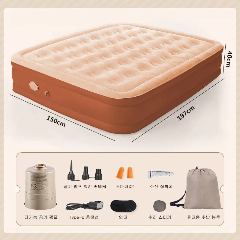 Air Mattress,Inflatable Airbed Luxury Self Inflation Deflation Twin Air Mattress with Electric Built-in Pump, Blow Up Guest Bed Aimak Store
