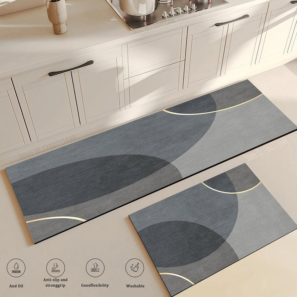 Super Absorbent Mat Kitchen Table Mat Absorbent Quick Drying Anti Slip Area Rugs Anti Oil Stain Floor Mat Washable Large Carpet Aimak Store