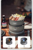 Outdoor Cooking Pot Set ALOCS CW-C05 Camping Portable Easy Storage Picnic Pot With Alcohol Stove Blast Proof Stove Cover Pot Aimak Store