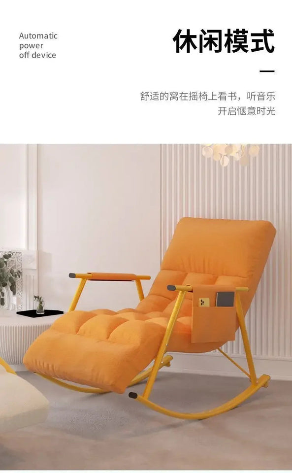 Rocking Chair Folding Nordic Balcony Lazy Chair Adult Leisure Technology Cloth Rocking chairs Sofa Bedroom Garden Lounge Seat Aimak Store