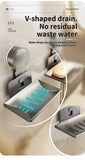 No-Drill Suction Cup storage Soap Box Wall Mounted Space Soap Storage Rack Non Perforated Household Drain Soap Dish Box Aimak Store