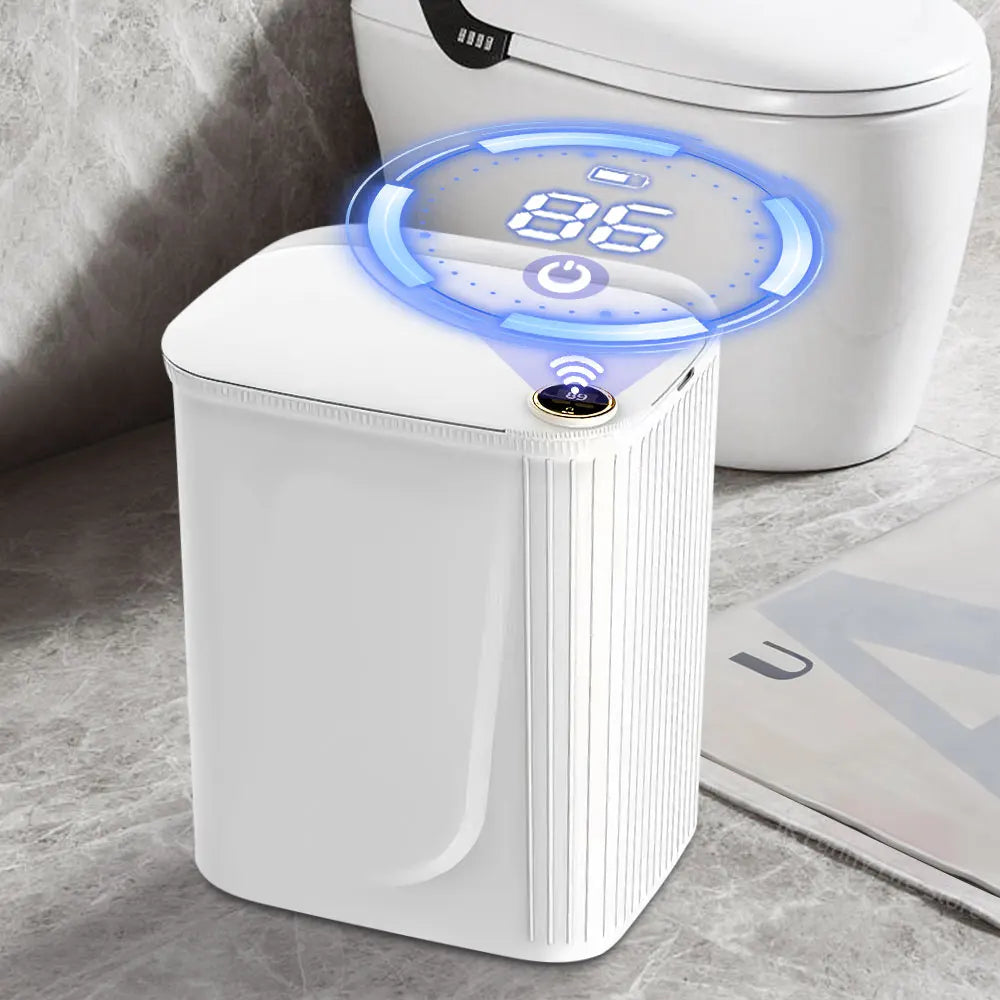 20L Smart Sensor Trash Can With Display Type-C Recharging Automatic Wastebin For Bathroom Kitchen Toilet Wastebasket Smart home Aimak Store