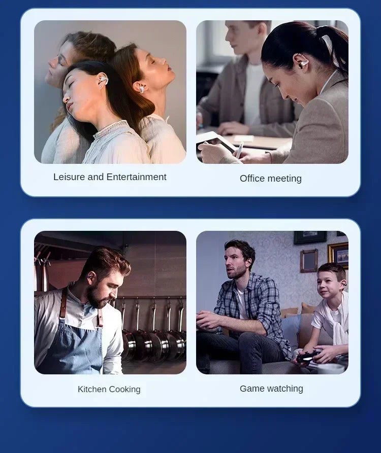 NEW Bluetooth 5.3 Wireless Bone Conduction Headphones T75 Clip Ear Music Noise Canceling Headset HD Call Sports Gaming Earphone Aimak Store