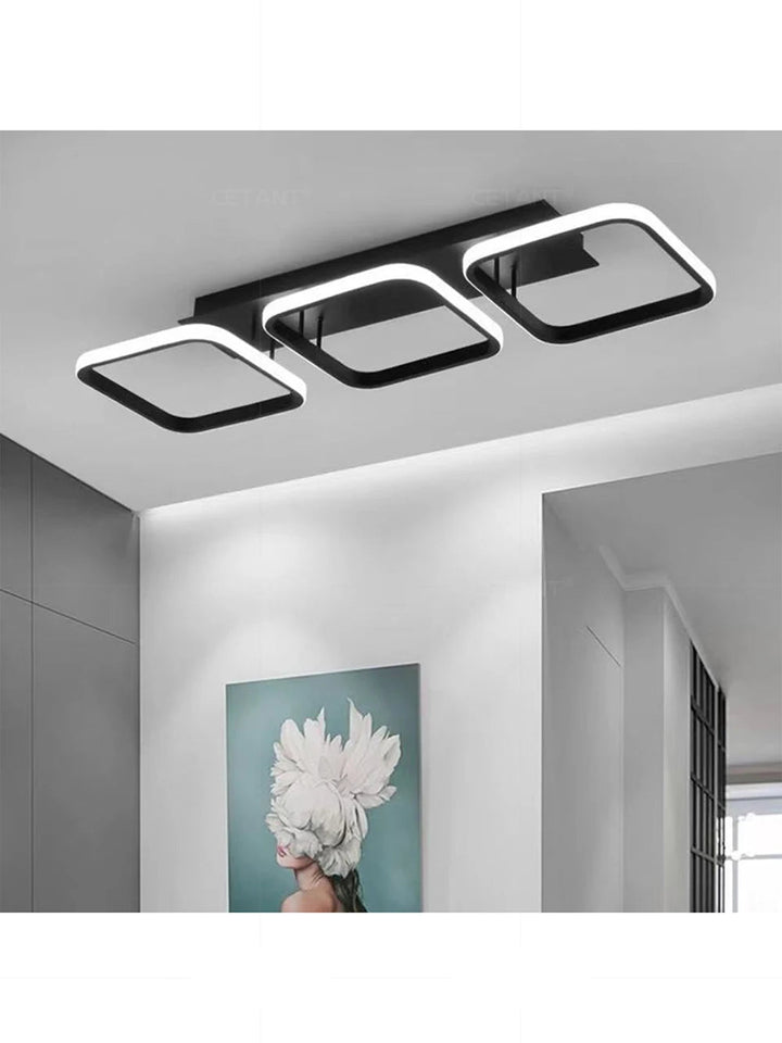 Square LED Ceiling Light Modern Black For Hallway Bedroom Checkroom Living Room Office Restaurant Staircase Lighting Fixtures Aimak Store