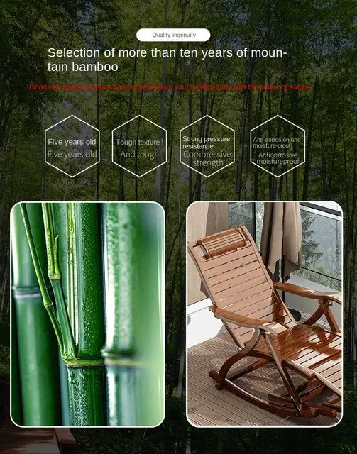 Folding Rocking Chair Lazy Lunch Break Balcony Lazy Leisure Nap Easy Chair For Home Use Sillon Plegable Katlanabilir Aimak Store