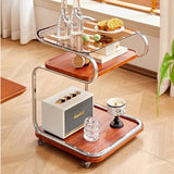 Medieval Style Sofa Side Table Bedside Cabinet Living Room Mobile Coffee Table with Wheels Small Cart Multi-layer Bed Head Shelf Aimak Store